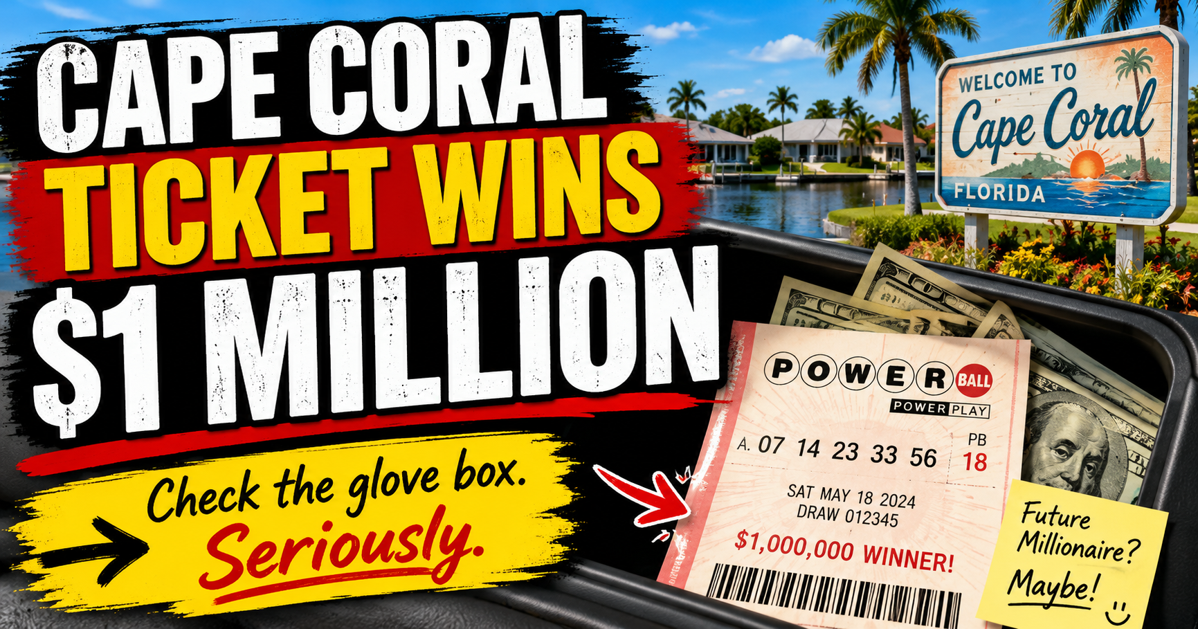 Cape Coral Powerball Ticket Wins $1 Million — So Check the Junk Drawer