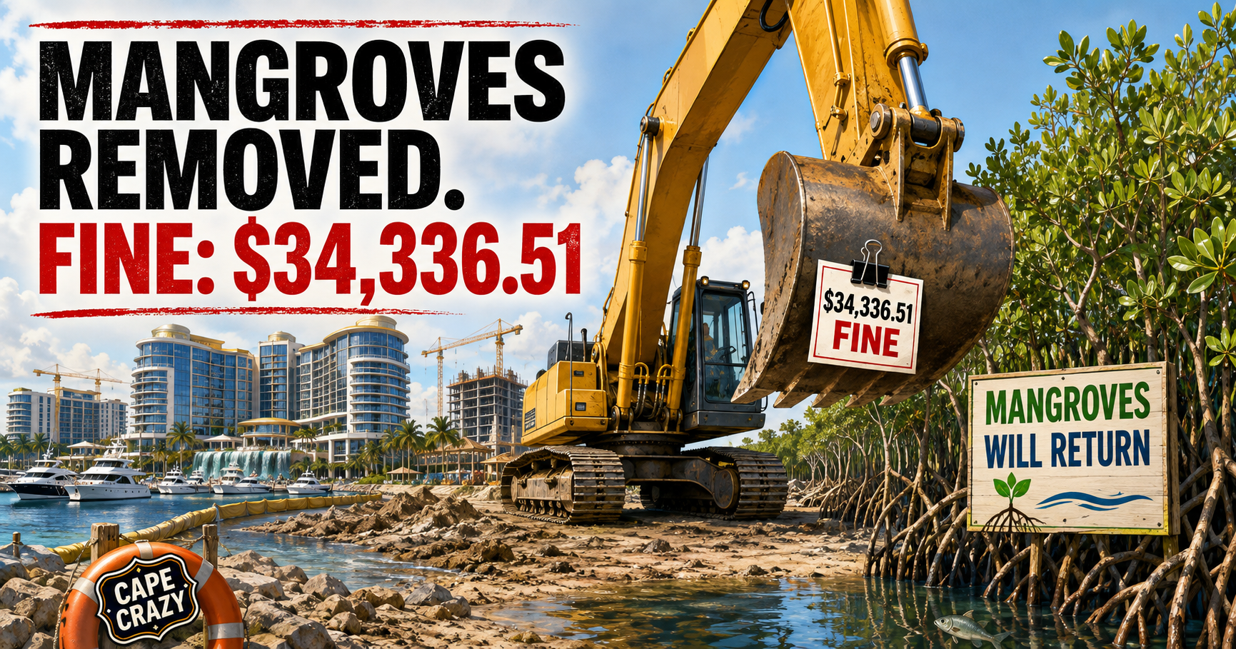 Seven Islands Developer Removes Mangroves Without Permits, Receives Fine Approximately the Size of a Nice Golf Cart