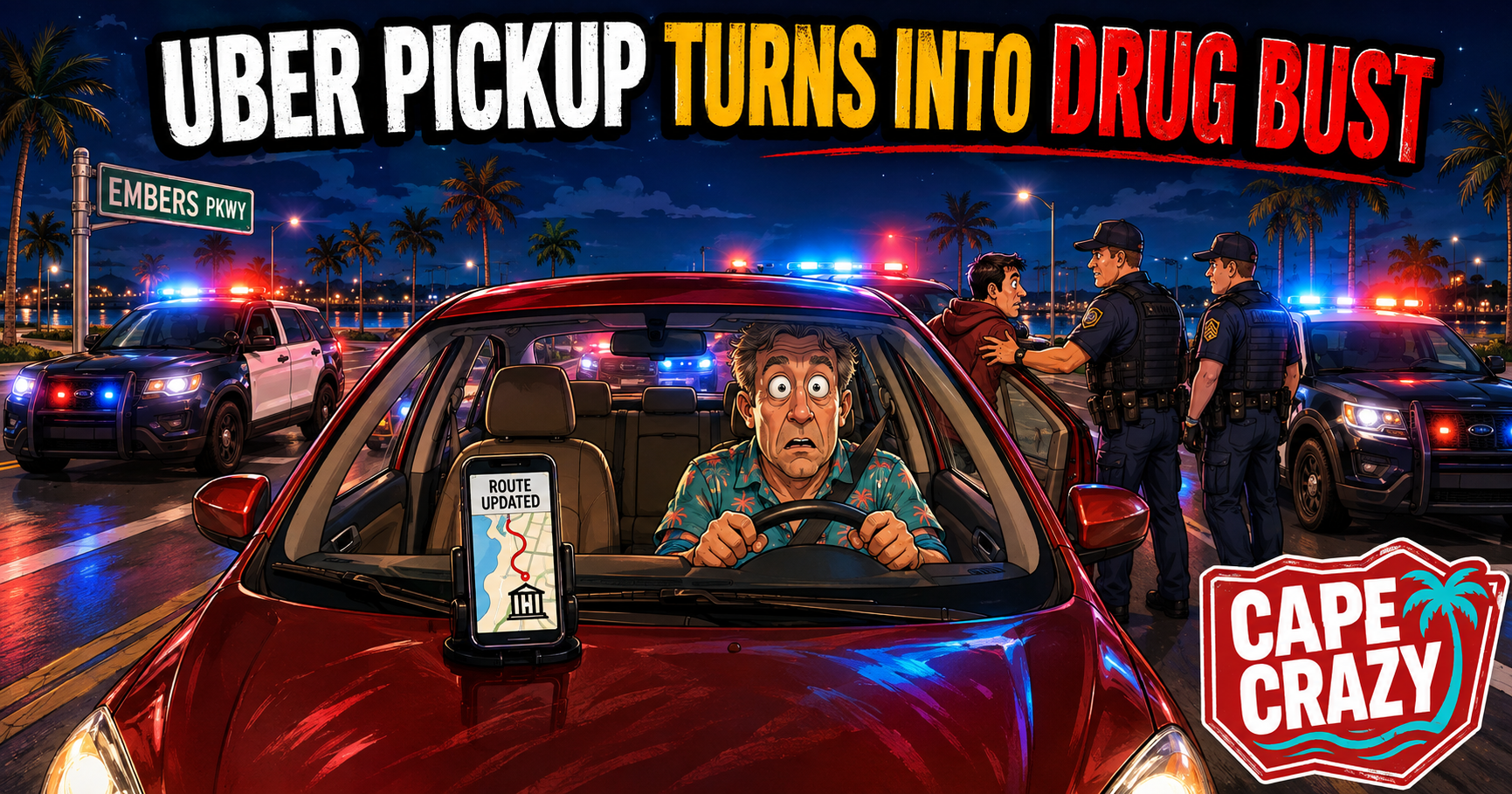 Cape Coral Uber Driver Accepts Ride, Accidentally Joins Drug Bust