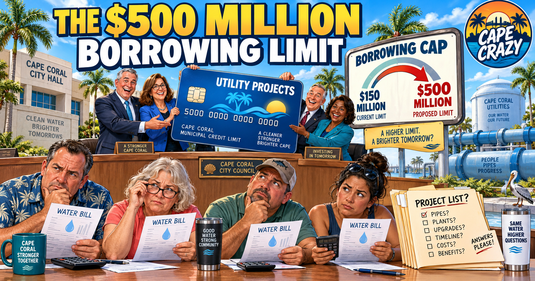 Cape Coral Considers Raising Utility Borrowing Limit From $150 Million to Half a Billion Dollars